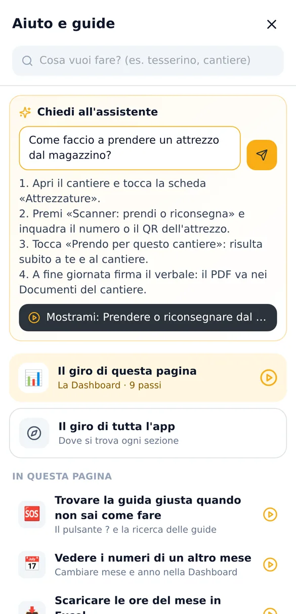 Assistente che risponde passo passo